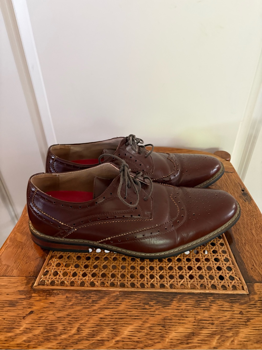 Bruno Marc New York Men's Brown Wingtip Oxford Dress Shoes - Picture 4 of 7